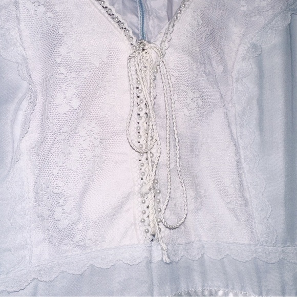 Vintage Gunne Sax Era Lace Long Sleeve Boho Bohemian Maxi Dress Cottagecore - Picture 10 of 11